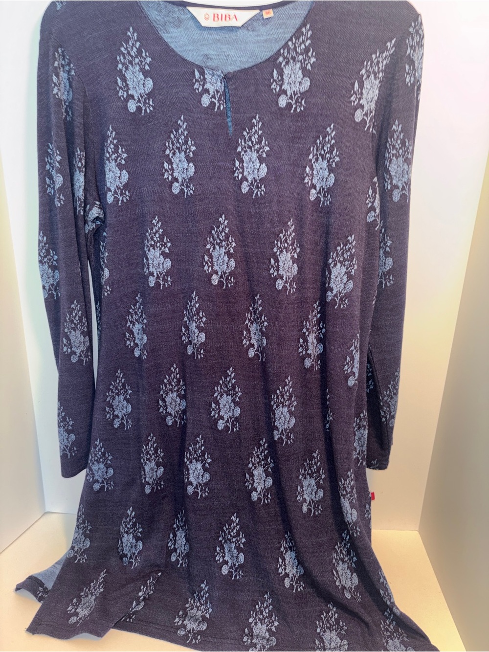 Biba Navy Floral Print Knit Dress/Tunic